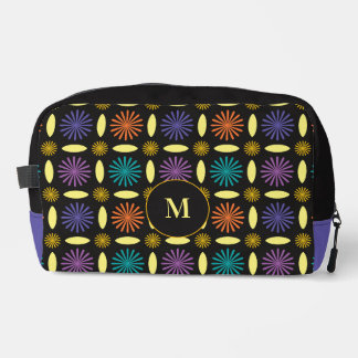 Trousse De Toilette Formes de Fleurs Rétro Monogramme Personnalisé