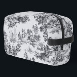 Trousse De Toilette Française toile de jouy noir et blanc élégant<br><div class="desc">toile de jouy noire et blanche.</div>