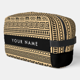 Trousse De Toilette Fret grec, Clé de méandre mixte, Brown, Votre Nom