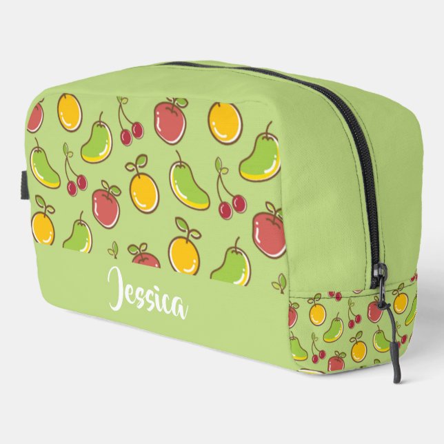 Trousse De Toilette Fruits d'été frais motif vert (Coin droit)