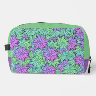 Trousse De Toilette Fun Purple et Fleurs vertes