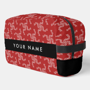 Trousse De Toilette Garland de Noël, Rouge, Votre nom, Personnaliser