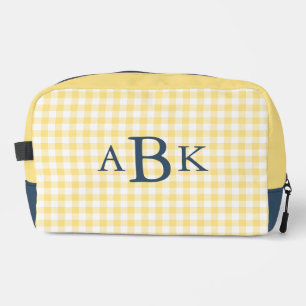 Trousse De Toilette Gingham Jaune Beurre Monogrammé