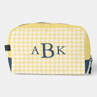 Trousse De Toilette Gingham Jaune Beurre Monogrammé