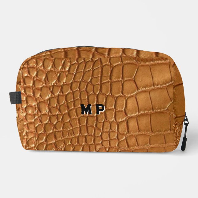 Trousse De Toilette Gold leather texture luxury  (Recto)