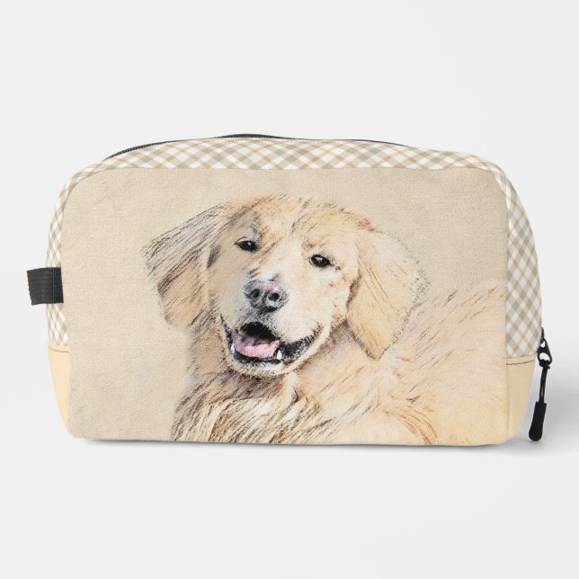 Trousse De Toilette Golden Retriever Painting mignon Original Chien Ar (Recto)