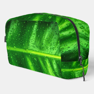 Trousse De Toilette Gouttes de pluie sur feuilles vertes