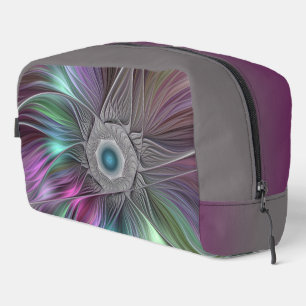 Trousse De Toilette Grande Fleur colorée Abstraite Trippy Fractal Art