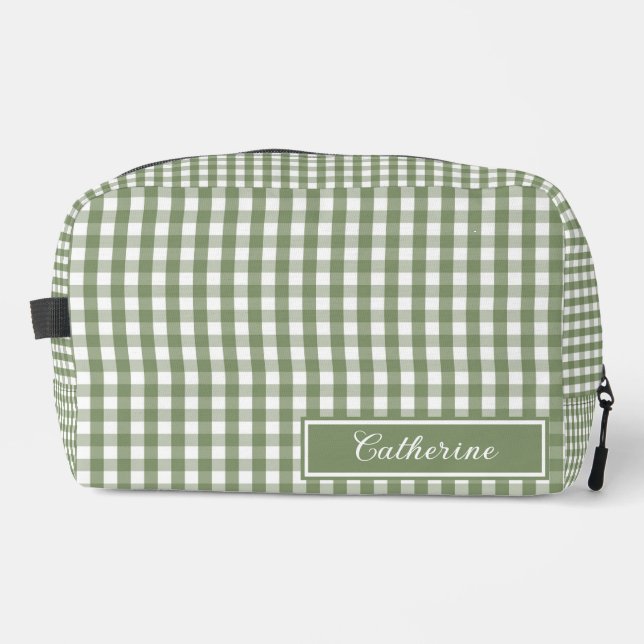 Trousse De Toilette Green Gingham Cute Plaid Cosmetic Pretty (Recto)