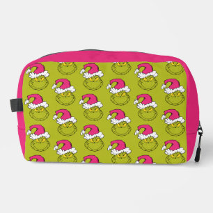 Trousse De Toilette Grinch avec un chapeau de Père Noël rose