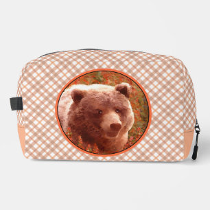 Trousse De Toilette Grizzly Bear Cub dans Fireweed Peinture Art de la