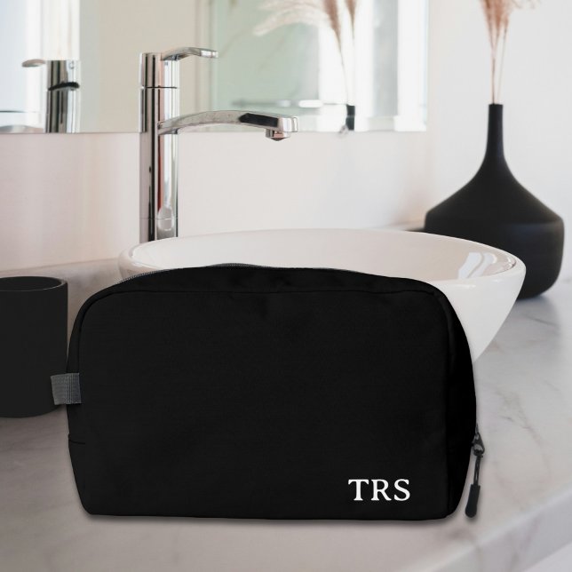 Trousse De Toilette Groomsmen monogramme personnalisé Cadeau Noir (Créateur téléchargé)