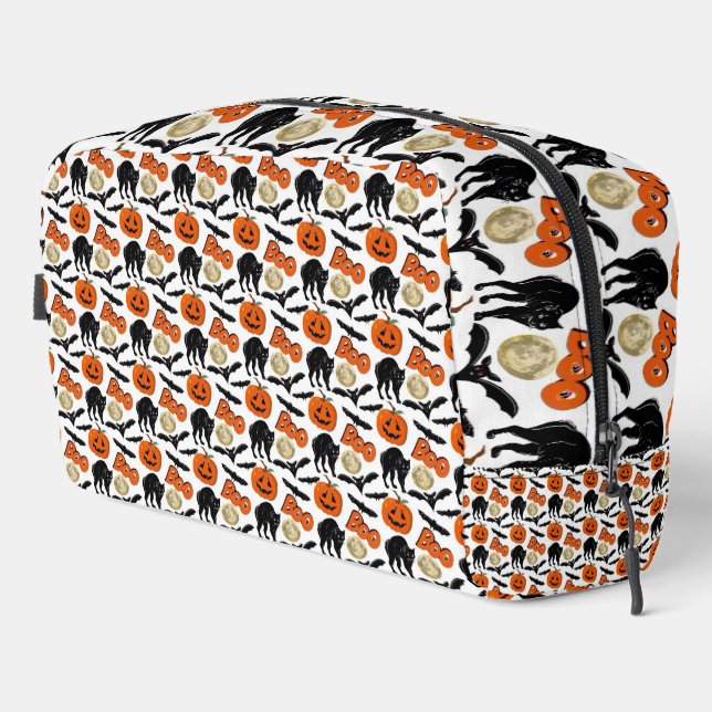 Trousse De Toilette Halloween Chats Chat Citrouille Et Lune Dessin (Coin droit)