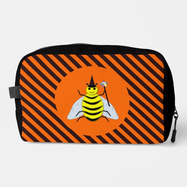 Trousse De Toilette Halloween Magic Bee Sorcière orange et noir (Recto)