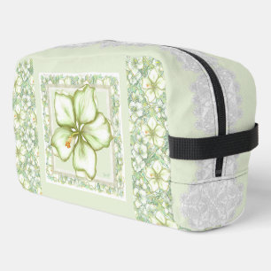 Trousse De Toilette Hibiscus & dentelle BLANC