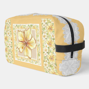 Trousse De Toilette Hibiscus & dentelle JAUNE