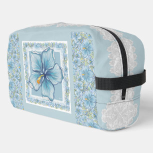 Trousse De Toilette Hibiscus & dentelle TURQUOISE