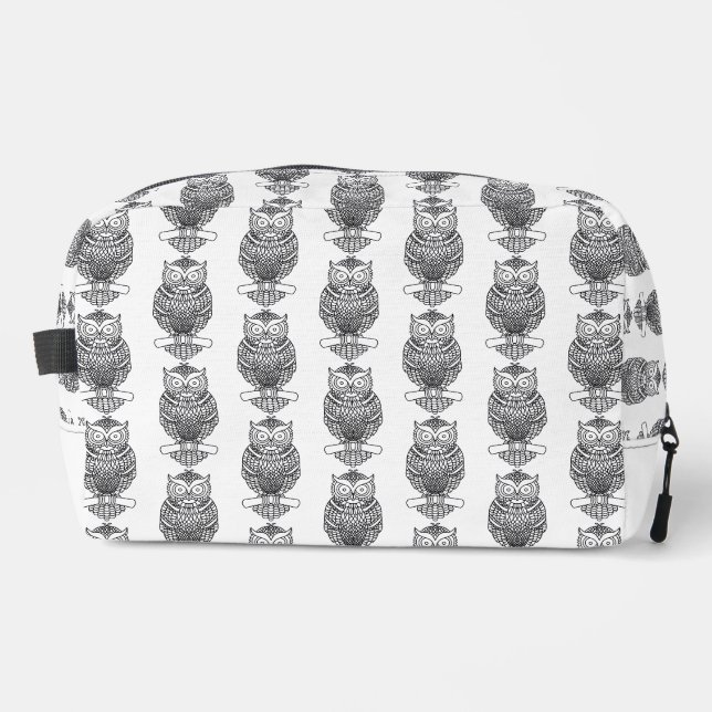 Trousse De Toilette Hibou (blanc) - Dopp Kit (Recto)