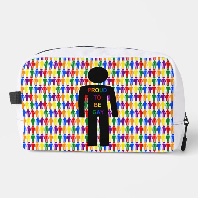 Trousse De Toilette Hommes gays LGBTQ Silhouette et arc-en-ciel (Recto)