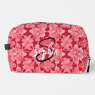 Trousse De Toilette Hot Pink Floral Monogram Name Script Toiletry Bag