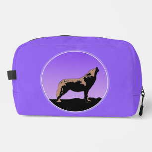 Trousse De Toilette Howling Wolf at Sunset - Art faunique original