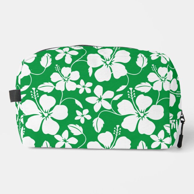 TROUSSE DE TOILETTE HULA HAWAIEN (HIBISCUS) VERT (Recto)