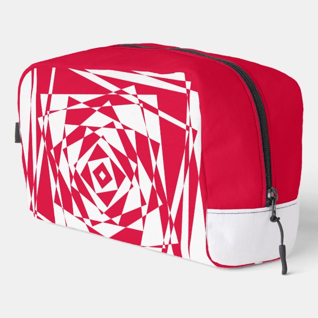 Trousse De Toilette Illusion abstraite rouge blanc (Coin droit)
