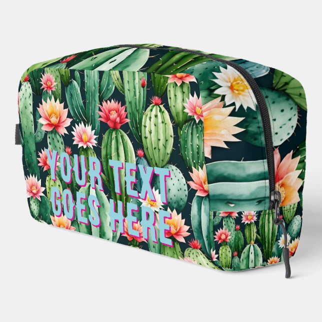 Trousse De Toilette illustration de cactus votre texte ici (Coin droit)
