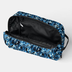 Trousse De Toilette Impression Camo Bleu
