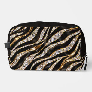 Trousse De Toilette Impression d'animal en cristal de zèbre de luxe