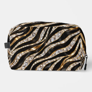 Trousse De Toilette Impression d'animal en cristal de zèbre de luxe