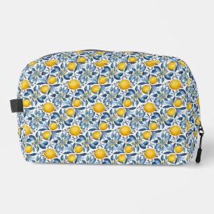 Trousse De Toilette Imprimé botanique de citron bleu et jaune d'été