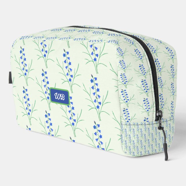 Trousse De Toilette Jacinthes Pâle Vert (Coin droit)