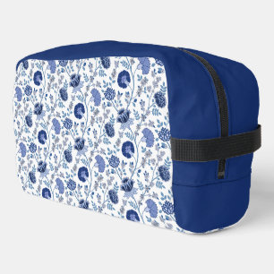 Trousse De Toilette Jacobean Floral Motif bleu sur blanc