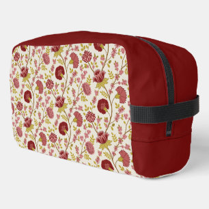Trousse De Toilette Jacobean Floral Pattern Rouge Rose Gold Crème