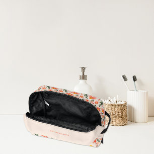 Trousse De Toilette Joli monogramme floral Rose et pêche