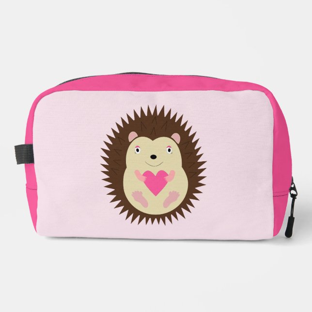 Trousse De Toilette Jolie bébé fille hérisson rose (Recto)