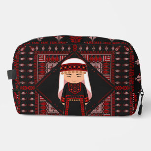 Trousse De Toilette jolie fille palestinienne Broderie rouge tatreez
