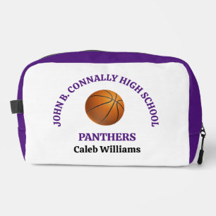 Trousse De Toilette Joueur de basket-ball au lycée violet Personnalisé