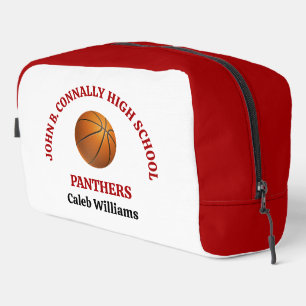 Trousse De Toilette Joueur de basket-ball personnalisé au lycée rouge