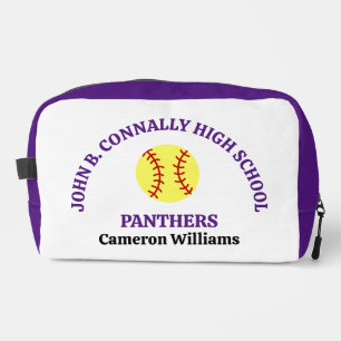 Trousse De Toilette Joueuse de softball au lycée violet Personnalisé