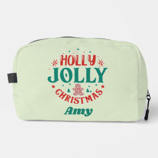 Trousse De Toilette Joyeux Noël Holly Jolly Homme en Pain d'Épices Rét