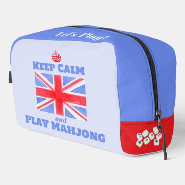 Trousse De Toilette Keep Calm Play Mahjong Union Jack Brit Flag Tile (Coin droit)