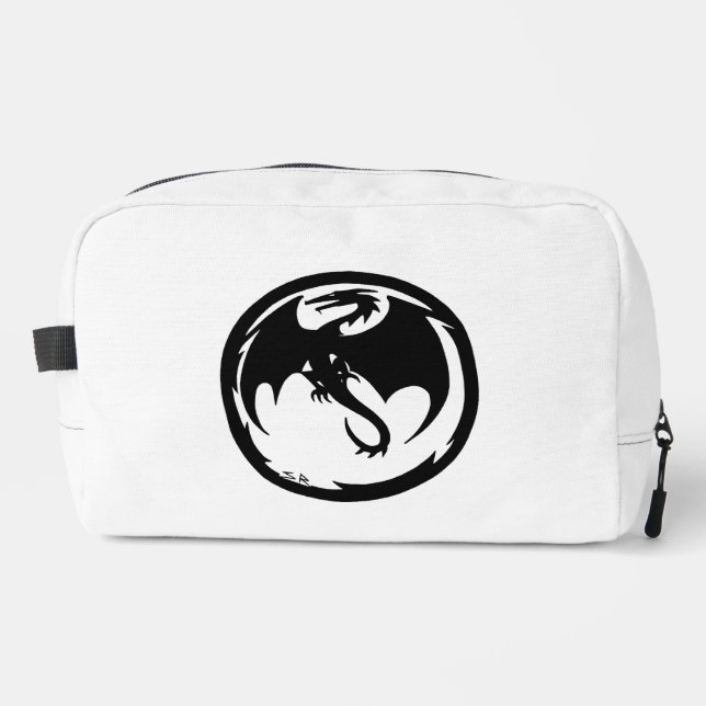 Trousse De Toilette Kit de dopp blanc Dragon noir (Recto)
