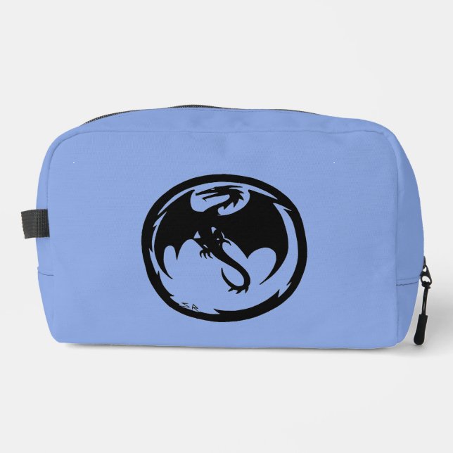 Trousse De Toilette Kit dopp bleu Dragon noir (Recto)