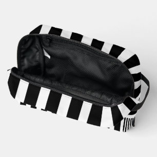 Trousse De Toilette Kit Dopp élégant blanc et noir rayé pour Stora