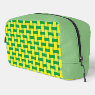 Trousse De Toilette Kit Dopp - Tissé côté Jaune et Vert