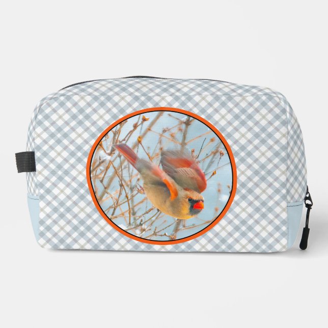 Trousse De Toilette Le Cardinal du Nord vole en neige Photo originale (Recto)