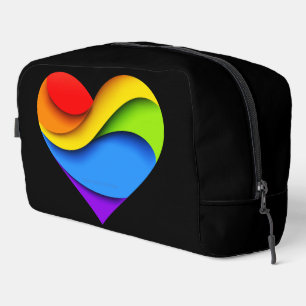 Trousse De Toilette Le cœur en forme de SlipperyJoe arc-en-ciel rouge