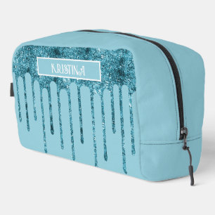 Trousse De Toilette Lecteurs de Parties scintillant bleu turquoise sur
